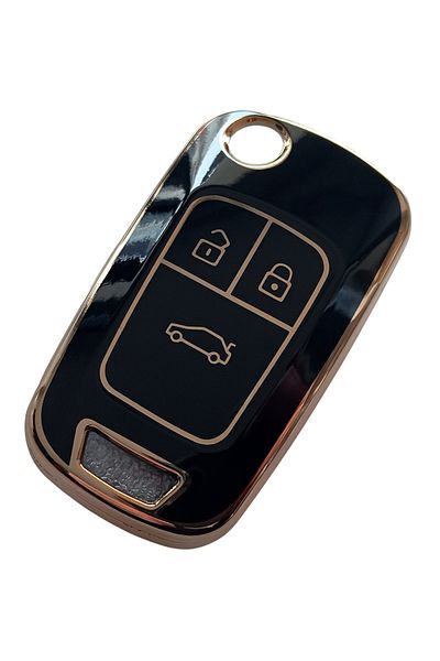 Kasey Opel Astra J Insignia Chevrolet Cruze - Compatible Nano Control Key Case, Auto Keychain Black Gold