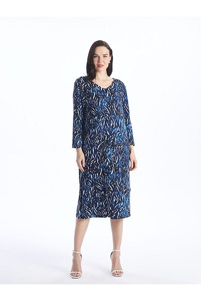 LC Waikiki V-Neck Patterned Women's Dress