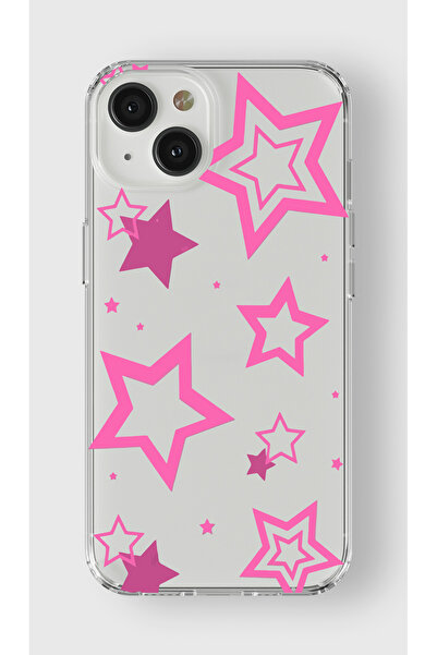 moonset Iphone 13 Mini Uyumlu Yıldızlar Tasarımlı Baskılı Şeffaf Telefon Kılıfı