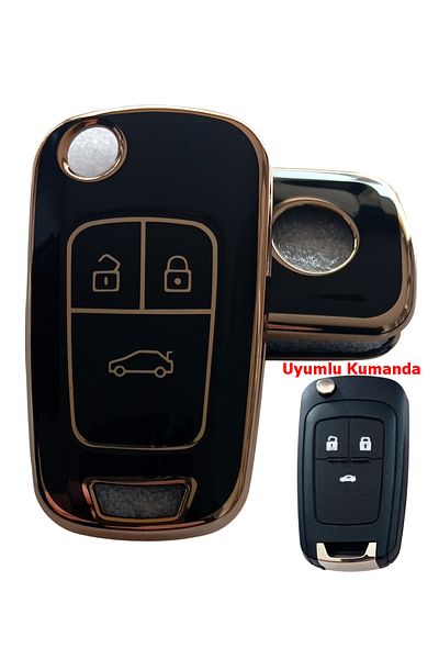 Kasey Opel Astra J Insignia Chevrolet Cruze - Compatible Nano Control Key Case, Auto Keychain Black Gold