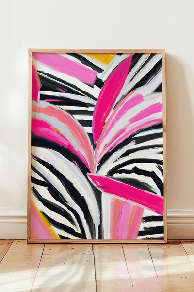 Alf Portraits Abstract Zebra Desenli Çerçevesiz Poster