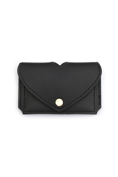 Womancraft Suport card de damă Portofel inimă Accesoriu compartiment card negru