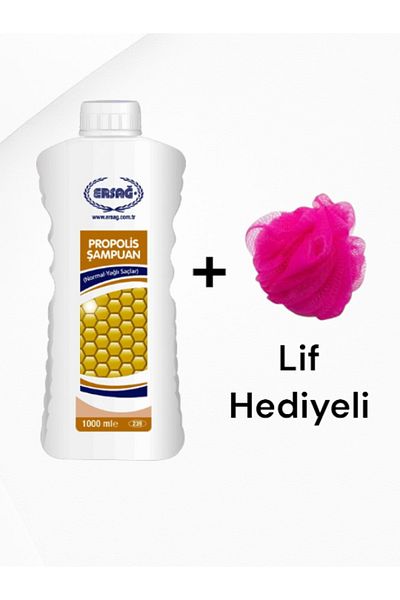 Ersağ Shampoo with Propolis - 1000 Ml, with Fiber Gift, for Normal-Oily Hair 102-4