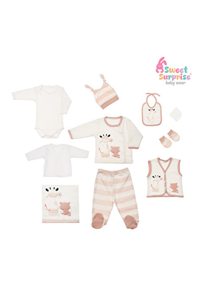 Butik SWEET SURPRISE SEVİMLİ KEDİ VE ZÜRAFA PUDRA %100 PAMUK 10'LU YENİDOĞAN ...