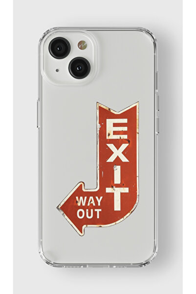 moonset Iphone 15 Uyumlu Exit Tasarımlı Baskılı Şeffaf Telefon Kılıfı