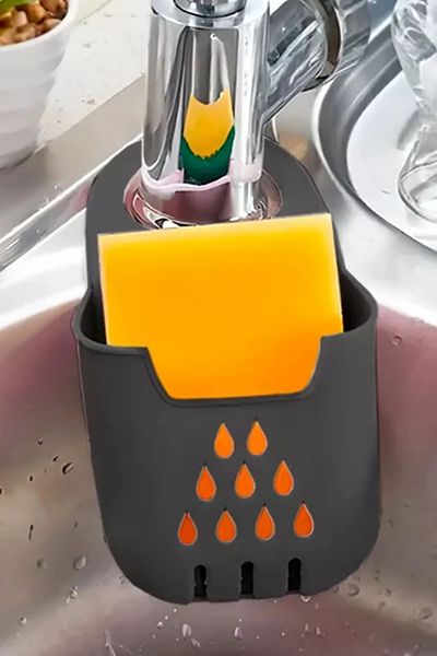 BRAMBLE LIFE Practical Hangable Silicone Dish Sponge Holder Above the Sink Sponge Holder Organizer Hanging Sponge Holder