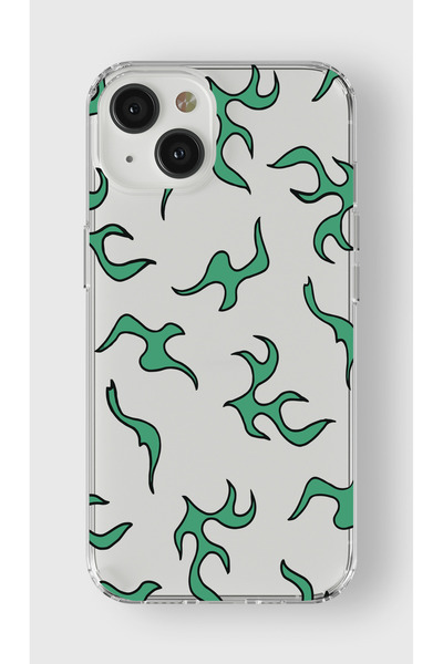 moonset Iphone 13 Uyumlu Şimşek Tasarımlı Baskılı Şeffaf Telefon Kılıfı