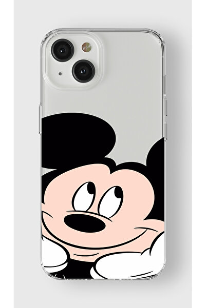 moonset Iphone 13 Uyumlu Mickey Tasarımlı Baskılı Şeffaf Telefon Kılıfı