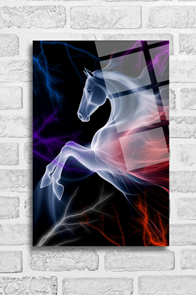 HMDS CONCEPT Cai alb și fulgeri, masă de sticlă durabilă de înaltă definiție 199