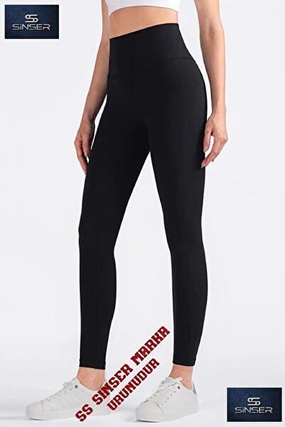 SS SİNSER Colanți negri pentru femei, cu talie înaltă, modelatori