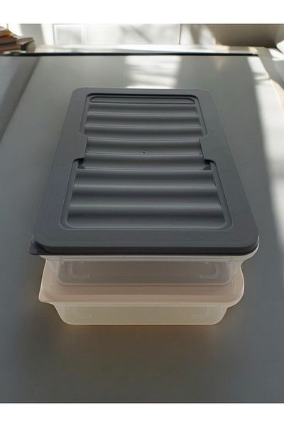 PONÇİK STORE Set of 2 1200 ml Refrigerator Organizer, Freezer and Microwave Storage Container