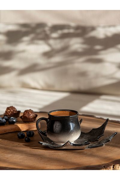 M'art Home Black Çınar Handmade Coffee Cup -150 ml