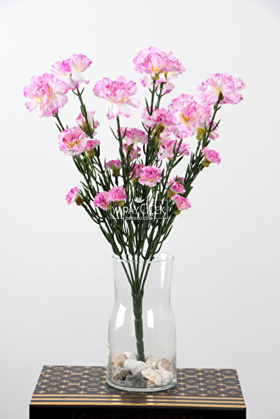 Yapay Çiçek Deposu Yapay Çiçek 7 Dallı 30 Çiçekli Karanfil Demeti Lila