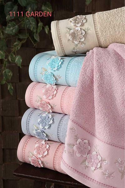 Fiesta 30X50 cm 3D Embroidered 100% Curl Assortment 6 Pieces Kitchen Towels