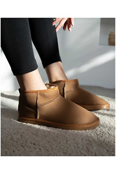 w white stars sports & wear Mini boy Süet Yarım Bot Içi Tüylü Düz Taban Kadın Ayakkabı yenilikci tarzıyla