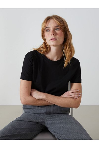 LC Waikiki Tricou de damă cu decolteu rotund de sezon nou - S5GP61Z8