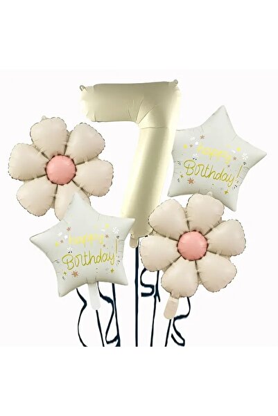 DÜVENCİ TİCARET KREM PAPATYA FOLYO BALONLU YAŞ BALON SET