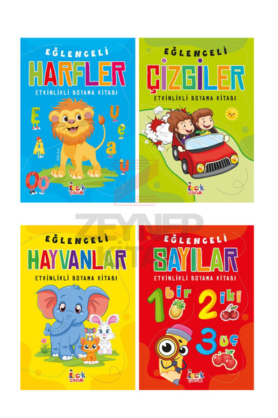 Bıcırık Çocuk Eğlenceli Harfler - Çizgiler - Hayvanlar - Sayılar Etkinlikli B...