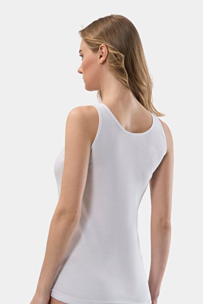 TÜREN Women's Strappy Camisole 2-Piece Cotton Undershirt 210/White