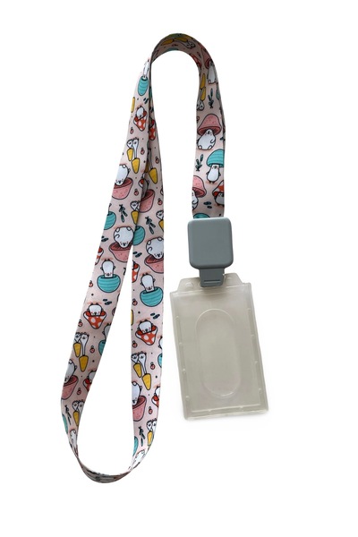 StormiStoretr Yoyolu الفطر منقوشة عمودي الرقبة حبل بطاقة حزام حبل