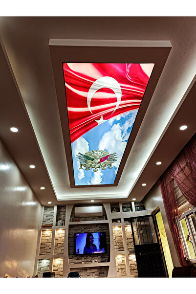 poster marketi Türk Bayrağı ve Osmanlı Armalı Gergi Tavan | Özel Tasarım | LE...