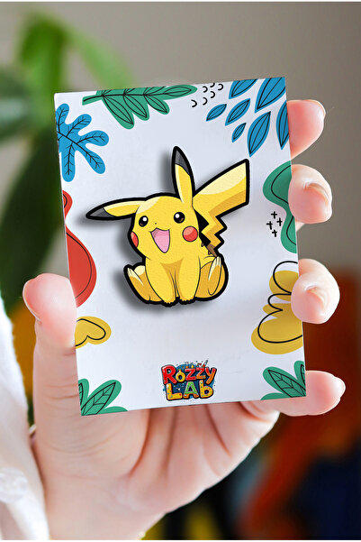 Rozzy Lab Pokemon Pikachu Pikaçu No2 - Rozet - Broş - Yaka Çanta Aksesuar