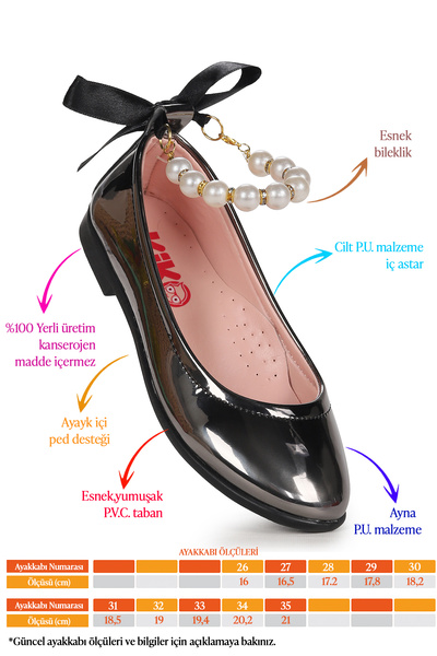 KARAMAZI Blanch Ayna Pearled Elastic Girls' Ballerina Shoes