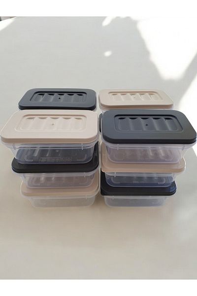 PONÇİK STORE Set of 12 240 ml Refrigerator Organizer, Freezer and Microwave Storage Container