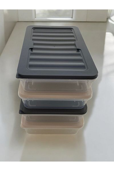PONÇİK STORE Set of 4 1200 ml Refrigerator Organizer, Freezer and Microwave Storage Container