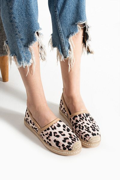 HVZ Exclusive Leopard Γυναικεία Ψάθινη Σόλα Espadrille Άνετα και Εργονομικά Παπούτσια