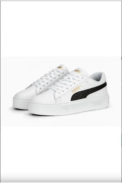 Puma 390758   04 Smash Platform Pantofi sport de damă alb-negru-auriu