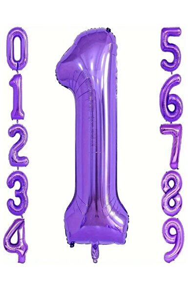 party mix Number Balloon Purple |   Lilac Number Balloon |   1 Year Old Foil ...