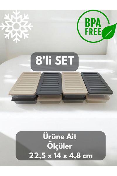 PONÇİK STORE Set of 8 1200 ml Refrigerator Organizer, Freezer and Microwave Storage Container