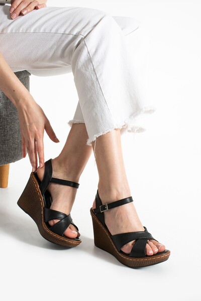 HVZ Exclusive Sandale de in cu toc pană Confortabil Ergonomic potrivit pentru...