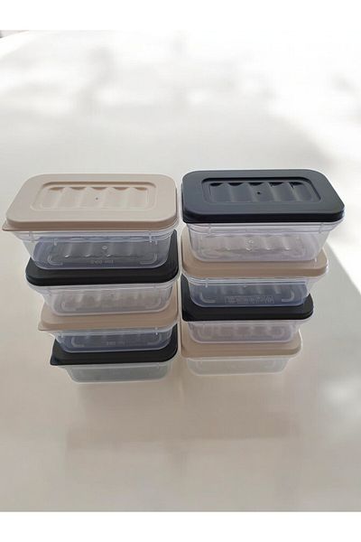 PONÇİK STORE Set of 8 240 ml Refrigerator Organizer, Freezer and Microwave Storage Container