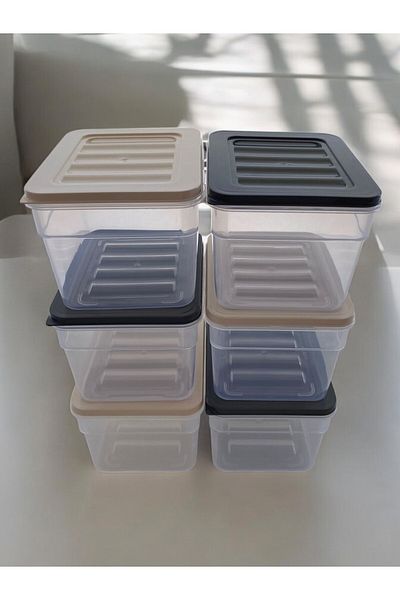 PONÇİK STORE 6-Piece Colorful 1100 ml Deep Refrigerator - Organizer Freezer and Microwave Storage Set