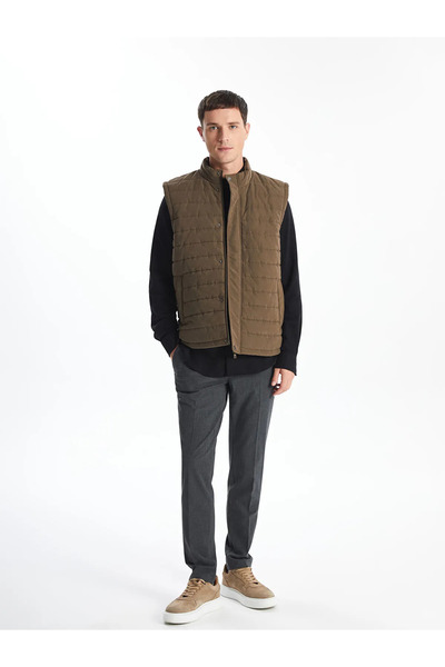 LC Waikiki Southblue Standard Fit Stand Collar Suede Men's Vest
