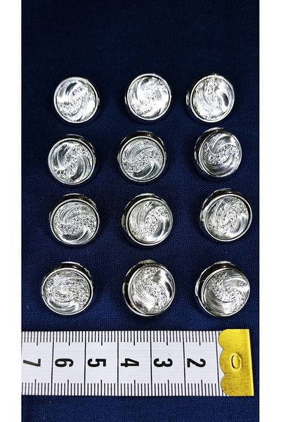 Tuhafiş 18 Mm. 12Pcs Silver White Button Cardigan Jacket Shirt Any Color Go to Clothes