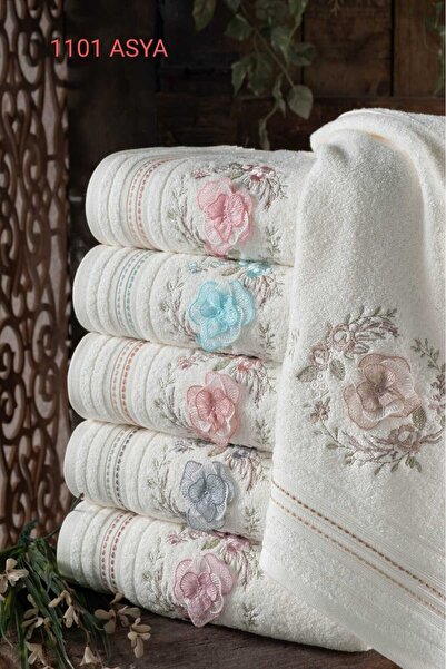 Fiesta 30x50 см 3D вишивка 100% бавовна кремовий 6 штук кухонних рушників