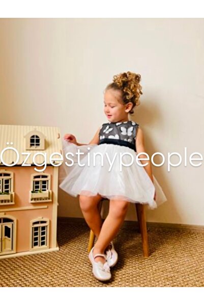 Tinypeople فستان حفلات من التول مزين بفيونكة على شكل فراشة