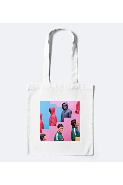 redame حقيبة يد كلاسيكية من Squid Game Y2K - مع تفاصيل من القماش