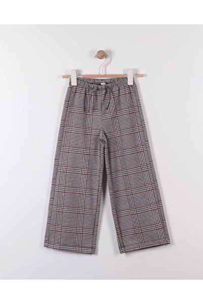 Danunakids KIZ ÇOCUK MEVSİMLİK EKOSE PANTOLON YENİ SEZON WİDE LEG PANTOLON