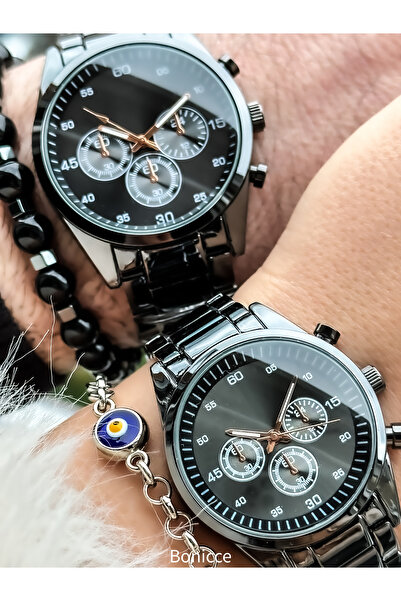 Bonicce Smoked Colorful Metal Band Lover Wristwatches with Bracelet Gift in Special Gift Box