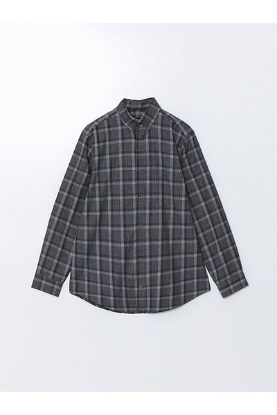 LC Waikiki Ανδρικό μακρυμάνικο καρό πουκάμισο LCW Vision Regular Fit