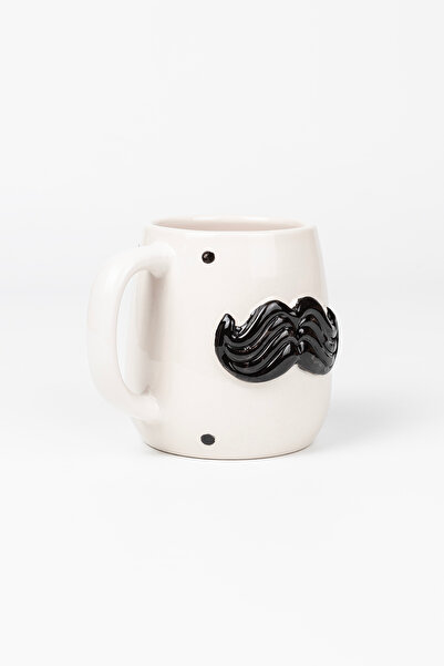 Loomart Handmade Ceramic Mug Cup with 3D Mustache Figure 400 ml