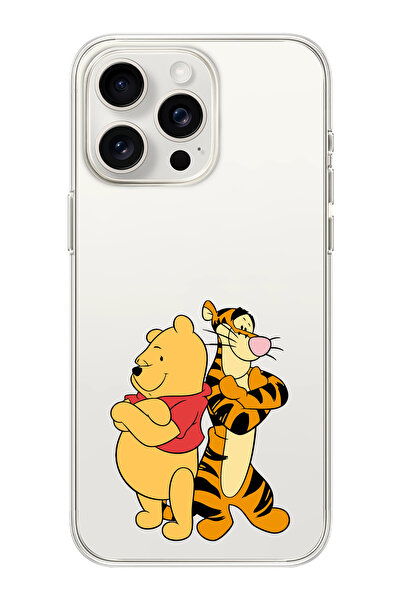 moonset Iphone 15 Pro Max Uyumlu Winnie Tasarımlı Baskılı Şeffaf Telefon Kılıfı