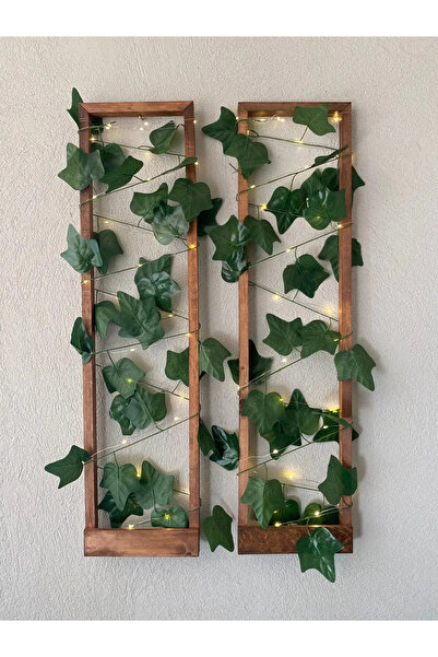 ViraHome 2'li Ahşap Peri Ledli Sarmaşıklı Duvar Çıtası Kış Bahçesi Balkon Duv...