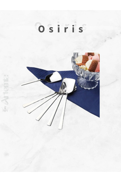 DMR LİFE Osiris Luxury Ice Cream and Dessert Spoon Set 6 Pieces Stainless Steel 18/10