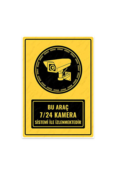 KanvasSepeti Bu Araç 7/24 Kamera Sistemi Ile Izlenmektedir Uyarı Folyo Etiket...