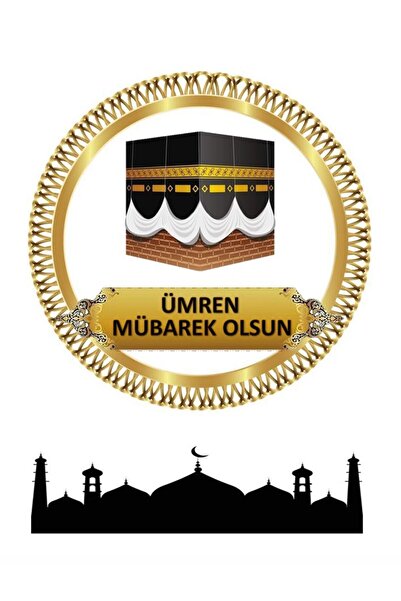 hediyehobihersey Ümre Hac Yenilebilir Resimli Pasta, Pasta Resmi, Şekerli Kağ...